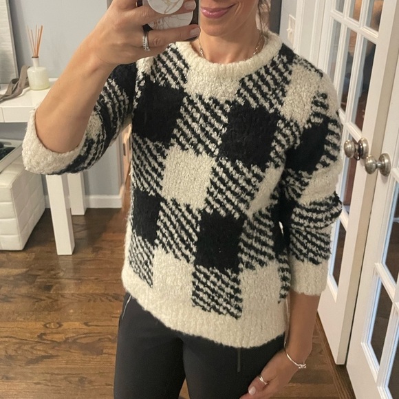 J Crew Buffalo Plaid Boucle Sweater - Picture 2 of 10